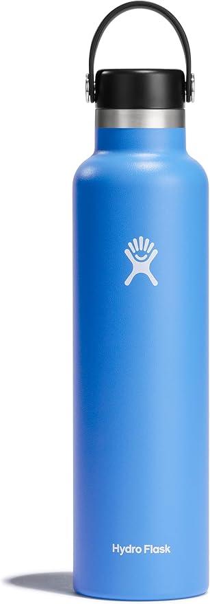 Hydro Flask Water Bottle - Insulated Stainless Steel - Non Spill, Leakproof in 24 Oz Cascade Blue