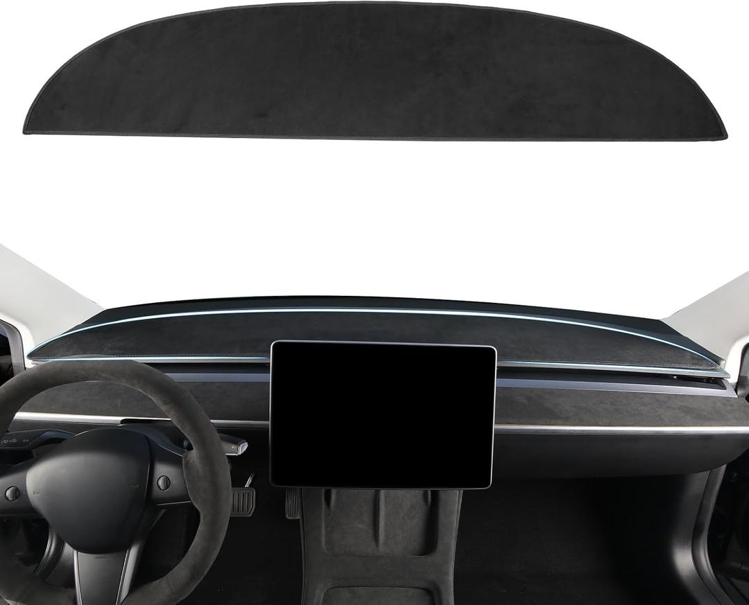 CZCGYDY Dashboard Cover for Tesla Model Y 2023 2022 2021 Model 3 2017-2023, Dash Cover Mat Custom Fit for Tesla Model Y/ 3, Soft Flannel Dashboard Protector Pad, Non-Slip&Anti-Glare, Easy to Install