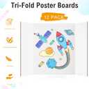 HAUTOCO 12 Pack Trifold Poster Board 26'' x 15.74'' Medium Tri Fold Project Boards White Corrugated Presentation Cardboard for Science Fairs, School Projects, Event Displays, Business