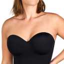 HSIA Longline Strapless Bra for Women, Anti-Slip Support Corset for Large Bust Convertible Bustier Bandeau for Big Breasts (Black) 36D