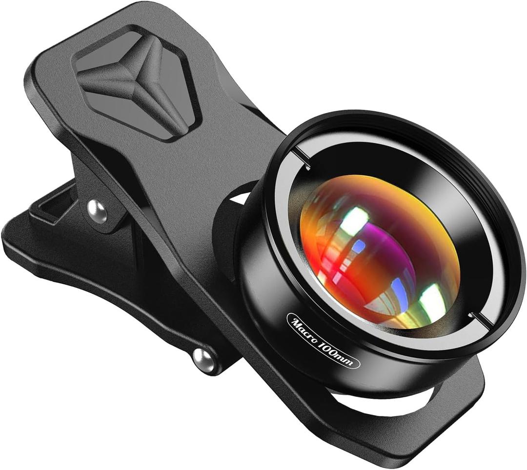 APEXEL Professional Macro Photography Lens for Smartphone, Macro Lenses for iPhone, Samsung, Galaxy, Oneplus, Android Phone(Fits for Almost All Phone), Cell Phone Lens Attachment for iPhone (Black)