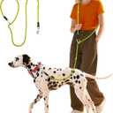 BeauGo| Hands Free Dog Leash| Shoulder Dog Leash, Adjustable for Crossbody Slip Lead, For Walking Training Running,Slip lead sturdy and duragoble,Suitable for all dog.crossbody dogs leashes 8FT(Green)