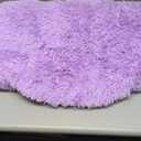 ISEAU Oval Fluffy Rug Carpets, Modern Plush Shaggy Area Rug for Kids Bedroom Extra Comfy Cute Nursery Rug Bedside Rug for Boys Girls Room Home Decor Mats, 2.6 x 5.3ft, Purple