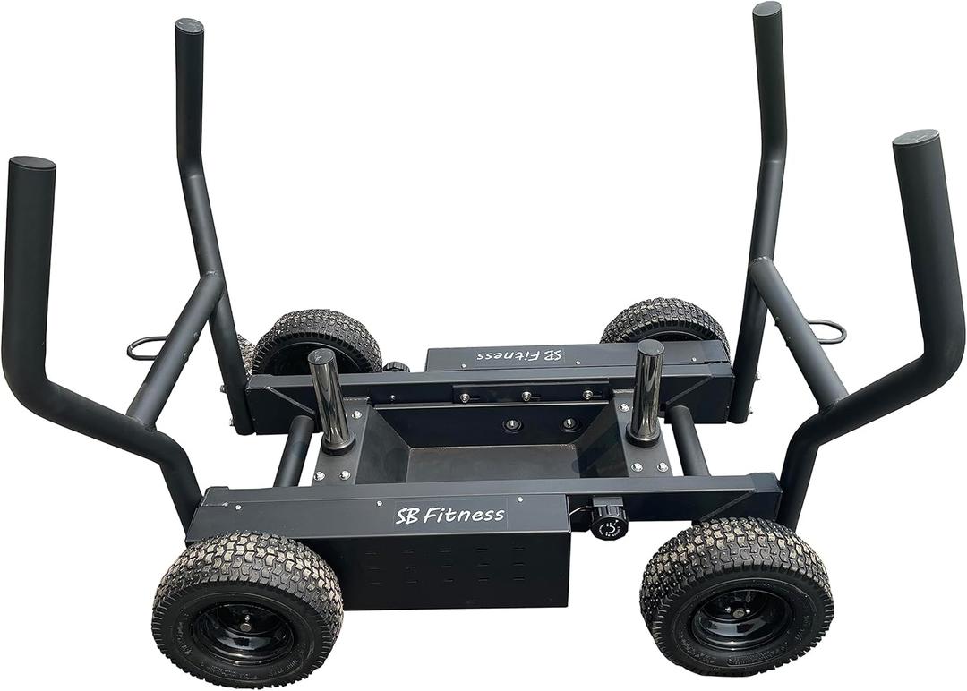 SuperSled with 8 levels of resistance for indoor or outdoor use, cardio and strength training, weight horns included