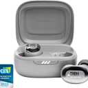 JBL Live Free 2 - True Wireless Noise Cancelling Earbuds, Up to 35hrs of Playtime, 6 mics for Perfect Calls with Zero Noise, IPX5 Waterproof, Oval Tubes for Better Comfort, Isolation, & Иass (Silver)