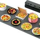 Extra Large Warming Mat for Food XXL:40X15 Soft Electronic Food Warmers for Parties Buffet Silicone Food Warming Mat 6-Level Timer 9-Level Temp Control 18H Auto-Off 8S Fast Heating Grey