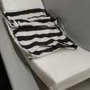 Outdoor Bench Cushion 48x18x3 Inch with Ties, Thick Waterproof Porch Swing Cushions for Patio Furniture Chair Pad, Seat Sofa Garden Replacement Cushion Sponge Filling (Black&white Stripes, 48x18)