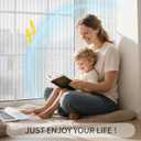 4/5-Inch Reeded Glass Window Film, Frosted Glass Window Privacy Film, Non Adhesive Decorative Sticker for Bathroom Living Room Office 35.4 x 78.7 inches