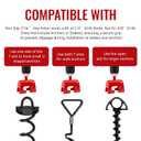 Ground Anchor Speed Staker Drill, Earth Anchor Driver Tool, Speed Staker Drives Heavy Duty Spiral Ground Anchors in Seconds - Multi-Functional for Dog Ties, Tree Anchors, Screw-in Tent Stakes, Red