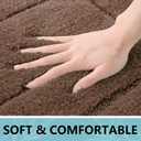 Buganda Bathroom Rugs, 30" x 20", Soft and Absorbent Microfiber Bath Rugs, Non-Slip Shaggy Shower Carpet, Machine Wash Dry Bath Mats for Bathroom Floor, Tub and Shower, Brown