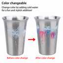 TJ Stainless Steel Metal Cups, Color Changing Stainless Steel Drinking Cups, Reusable Party Cup, Set of 1, 5 oz