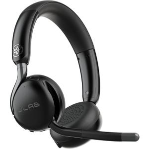 JLab, Go Work Gen 3, Wireless Headset, Boom Microphone, Noise Cancelling Mic, USB-C Dongle, Bluetooth Multipoint, Black