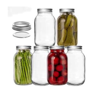 Generic Classic 32 oz Mason Jars with Lids, Set of 12, Clear Glass