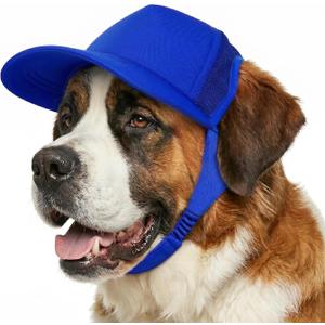 Tuff Pupper Dog Baseball Cap | UV Protection Dog Sun Hat | Breathable Lightweight Design | Secure Adjustable Chin Strap | Quick-Dry Fabric | Reinforced Brim | Dogs (Blue, XXL)