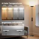 SIBRILLE Torchiere Floor Lamp - 72" Tall LED Standing Lamp with Remote/Button Control, 1800Lm, 3000-6500K, 30W Dimmable Modern Corner Floor Light for Living Room Bedroom Office Apartment, Black