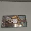 Ziliny 1 Set Bridal Baby Shower Cheese Prizes Wooden Square Board Gift Set Knives Forks Thank You Tags with Box for Guests for Valentines Bridal Baby Shower Housewarming (Walnut Wood)