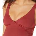 Amazon Essentials Women's Maternity Ruched V-Neck Swimsuit with Adjustable Straps, Small