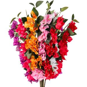 RECUTMS Hanging Plants Flowers for Outdoor Silk Bougainvillea (Mixed Color, Bougainvillea 12 Bundles)