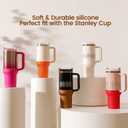 2 x Silicone Metallic Glitter Boot for Stanley 40oz Quencher H2.0 FlowState Tumbler & Adventure Tumbler (Bronze)