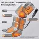 Greetmed Leg Massager with Heat and Compression for Circulation and Pain Relief, 6 Modes Foot Calf Thigh Knee and Leg Compression Massage Boots for Swelling, Edema and RLS, Gifts for Mom, Dad, Seniors