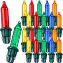 Mudder 80 Count Christmas Replacement Mini Light Bulbs with Base Christmas Tree Incandescent Wire String Lights Replacement Bulbs for Xmas Indoor Outdoor Decor(Colorful,12Vx0.08A)