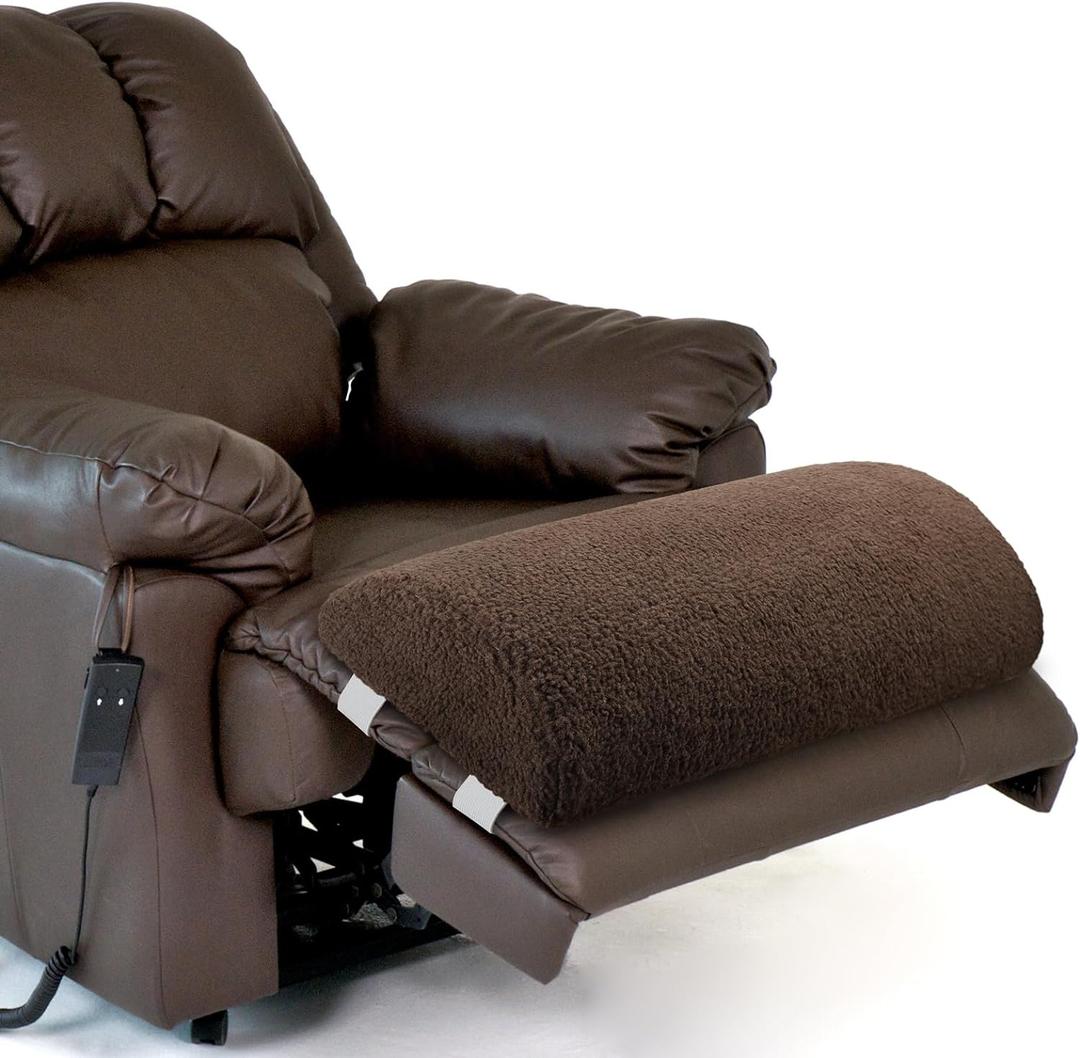 Wesiti Recliner Foot Pillow Cushion High Resilience Sherpa Memory Foam Bolster Sleeping Rest Multipurpose Half Roll Leg Pillow Suitable for Bed Chair Sofa Headrest Back Lumbar Leg Support(Chocolate)