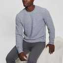 GUESS Men's Long Sleeve Hudson Linear Texture Crew M