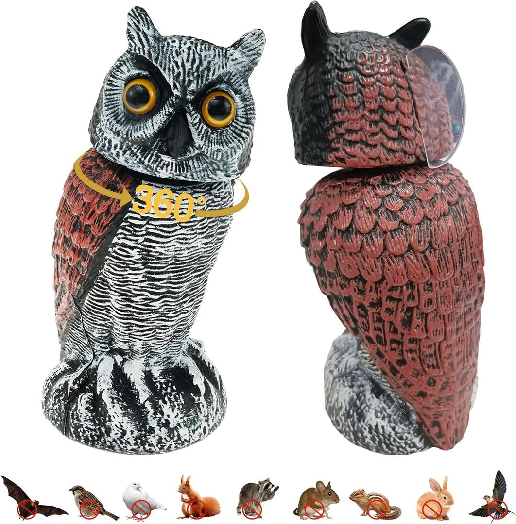 Fake owl Statue Decor, Fake Owls Waterproof for Garden Plant Orchard, Plastic owl Decor for Outside Indoor Home Patio Garden Yard Home Outdoor Decor