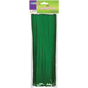Creativity Street Jumbo Stems, Dark Green, 12" x 6 mm, 100 Pieces