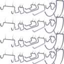 KINOMI 24 Pack Pegboard Hooks Heavy Duty Tool Hooks Pegboard Drill Holder Power Tool Holder, Value Set, Large Pegboard Accessories and Hooks for Tools, Power Drills, Art and Craft Supplies etc (Gray)