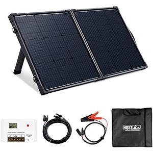 HQST 100 Watt 12 Volt 9BB Cell Portable Solar Panel Suitcase w/ 30 Amp PWM Charge Controller for Solar Generator, Power Station, Battery Charging, RV, Camping, Off-Grid