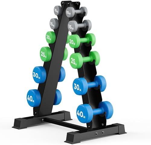 JDGG Dumbbell Rack Stand, Heavy Duty A-Frame Dumbbell Storage Rack, 5 tier Steel Dumbbell Holder for Home Gym Space Saver 200 LBS Capacity