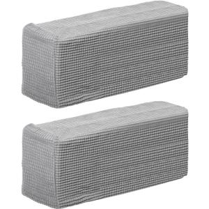 BESPORTBLE Chair Arm Protectors Sofa Armrest Cover Stretch Armchair Slipcover Protector Elastic Home Office Recliner Couch Loveseat Protective Cloth 2pcs (Light Grey)