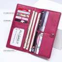 Alldaily Ultra Slim Thin Women Wallet RFID Blocking Credit Card Holder Bifold Long Ladies Billfold (Fuchsia Purple)