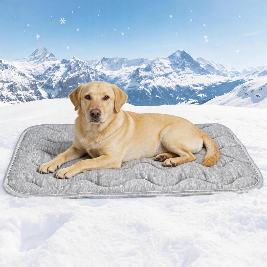 Dog Cooling Mat Q-Max>0.4 Self Cool Pad for Dogs and Cats with Anti-Slip Bottom, Washable Portable Pet Sleeping Pad for Summer，Larger Size 39.4" *27.6"
