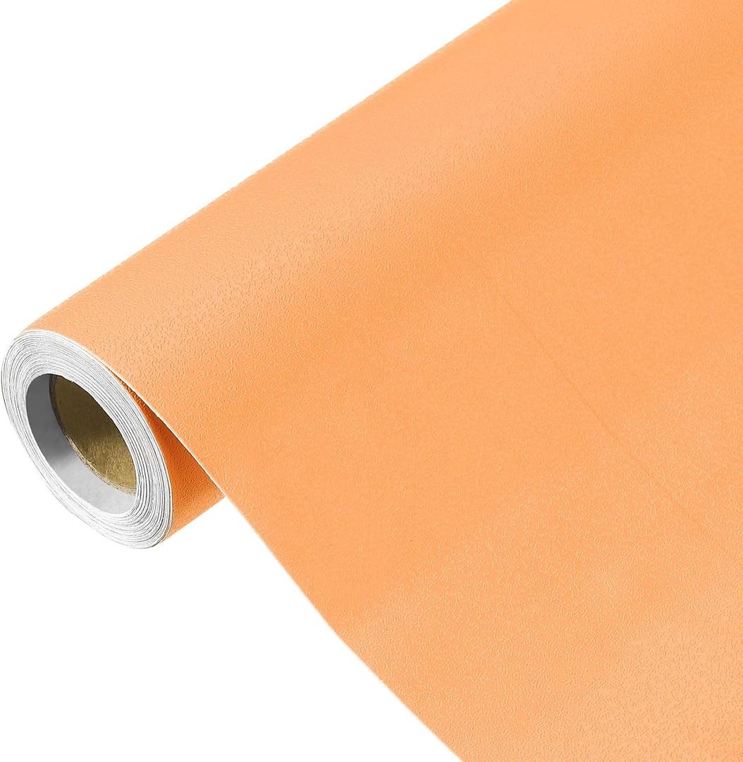 uxcell 197"x23.6" Orange Wallpaper, Peel and Stick Wallpaper, Orange Contact Paper Solid Color Vinyl Self-Adhesive Wall Paper Decorative for Wall Covering
