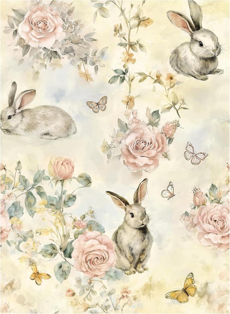 Theper Pink Floral Wallpaper Peel and Stick Wallpaper Boho 17.3"×393"