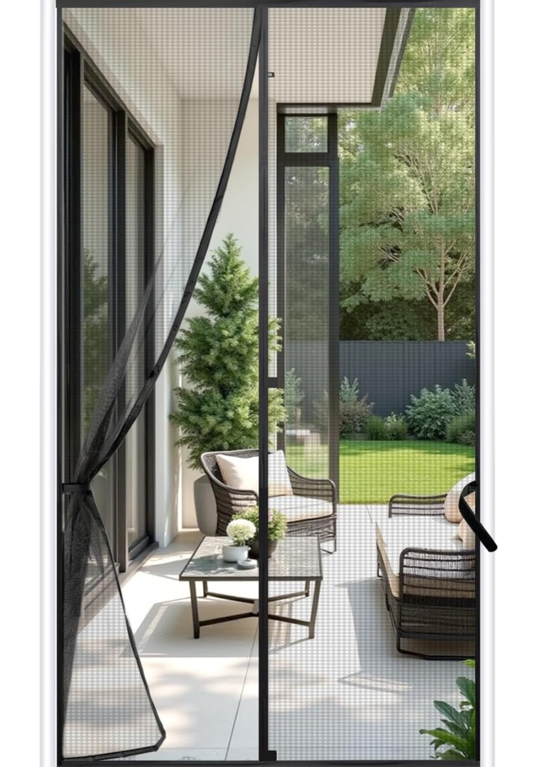 Sunolga 36 x 82 Inch Magnetic Screen Door, Fits Doors Size 36 x 82 Inch, Reinforced Fiberglass Screen Door Mesh with Full Frame Hook & Loop, Door Screen Magnetic Closure for Hands-Free