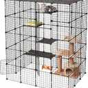 VEVOR Cat Cage 5-Tier 55"x40.98"x68.98" DIY Cat Playpen Indoor Enclosure, Detachable Metal Wire Kennel Crate with 5 Doors, Large Exercise Place Ideal for 2-3 Cats, Kittens and Small Animals, Black