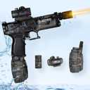 Electric Water Gun for Kids Ages 8-12-Automatic Water Gun-Automatic High Power,Beach Toys for Summer Outdoor Fun,Perfect Pool and Water Guns Play (Black)