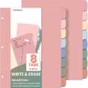 Forvencer 8-Tab Binder Dividers with Tabs, Big Tabs, Write&Erase Plastic Dividers for 3 Ring Binder, Binder Tabs for Organizers, 3 Ring Binder Dividers with Tabs for School Office (Muted, 2 Set)