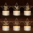Kigley 6 Pcs CNA Week Gifts Thank You Appreciation Gifts in Bulk for Employee Coworkers Teachers Nurse CNA Acrylic Night Light LED Engraved Lamp Graduation End of Year Presents(Star)