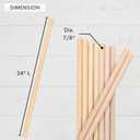 Wooden Dowel Rods 7/8 x 24 Inch Round Unfinished Hardwood Craft Sticks for DIY Lollipops Cake Support, 25 Pieces