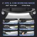 AlpsWolf LED Headlamp Rechargeable, 2 XPE LED and COB LED Head Lamp, Sensor Mode, 260° Wide Beam, IPX4 Waterproof, Rechargeable Headlight for Camping Accessories (1 Pack)