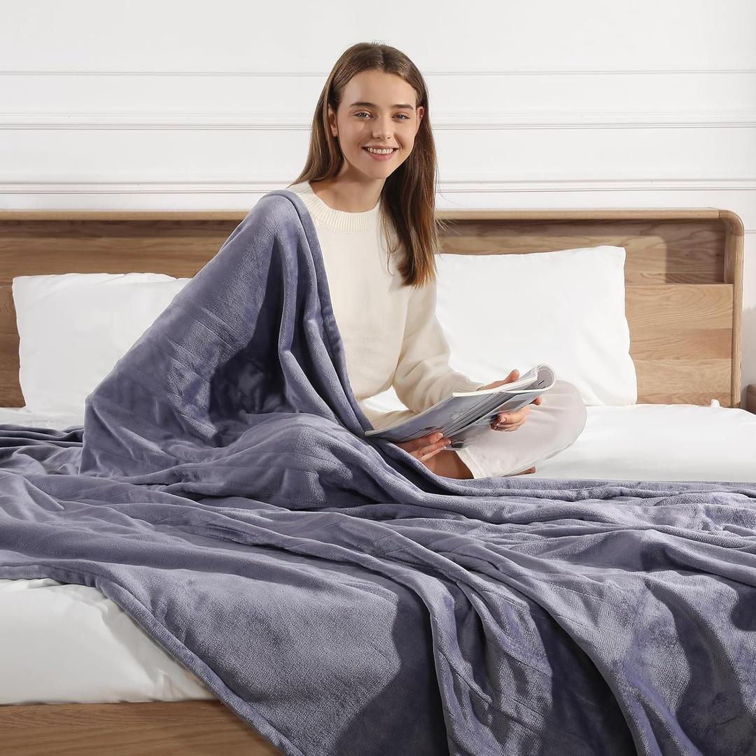 Electric Blanket Full Size Heated Blanket 72''X84'', Purple Heating Blanket Ultra Warm Flannel Electric Heating Blanket with 5 Heat Settings & 10 Hours Auto-Off, Ideal for Grandma Gifts(Lavender)