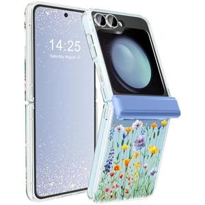 Floral Case for Samsung Galaxy Z Flip 6 Case with Hinge Protection, [Precise Camera protection]+[1*Screen Protector], Wireless Charging Anti-Scratch Shockproof Case for Z Flip 6 5G (Colorful Flower) 2Pack