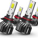 led headlight bulbs, compatible with TOYOTA SIENNA (2011-2020), 9005/HB3 High Beam + H11 Low Beam, Super Bright 6000K Light, Plug and Play, Pack of 4