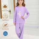 Mikrdoo Girls Clothes Long Sleeve Ribbed Knit Top and Pants Fall Winter Outfits (Purple)