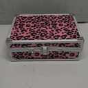 Anpro All-In-One Leopord Double Folding Makeup Kit with Case, Pro Teen Makeup Set, Full Starter Kit with Makeup Brushes, Lipsticks, Eyeshadow Palette, Blushes, Glitter Gel, Ideal Present for Girls (Pink)