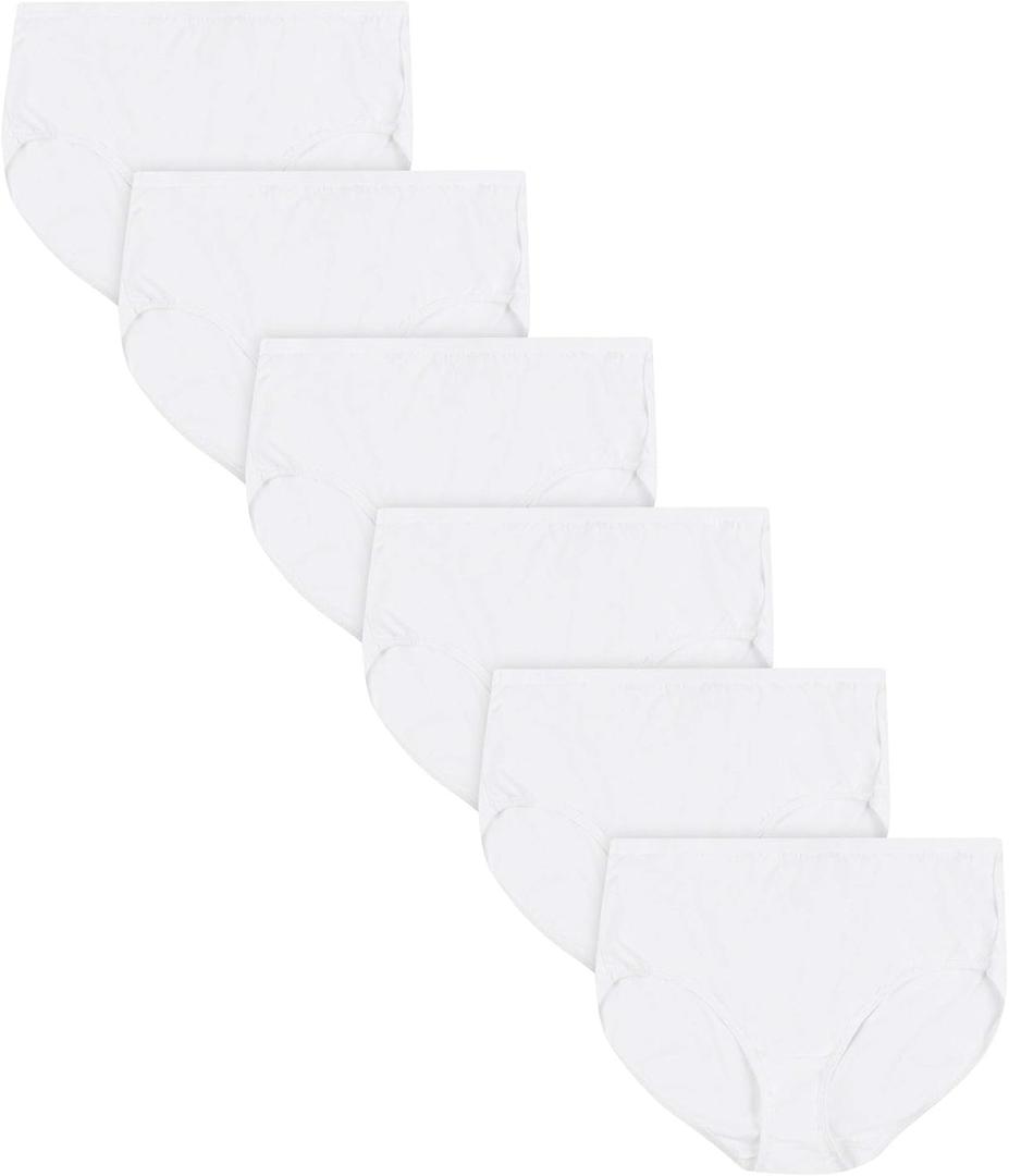 Hanes Women's Cool Comfort Cotton Brief 6-Pack, White, 13 US 